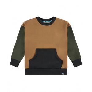 NEW BABYFACE boys' kangaroo pocket colorblock pullover in curry
